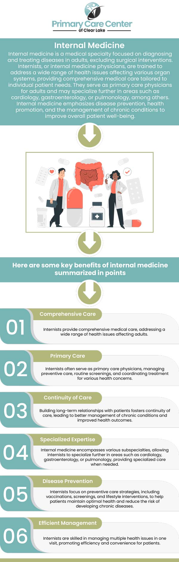 At Primary Care Center of Clear Lake, we prioritize your health and well-being with comprehensive care tailored to your needs. Led by Dr. Smriti Choudhary, MD, our team specializes in diagnosing and treating a broad range of medical conditions, from chronic illnesses to preventive care. We focus on providing personalized treatment plans to help you manage health issues effectively and improve your overall quality of life. Whether you're in need of a routine check-up or long-term care management, we're here to support you every step of the way. For more information, please contact us or schedule an appointment online. We have convenient locations to serve you in Webster and Pasadena, TX. At Primary Care Center of Clear Lake, we prioritize your health and well-being with comprehensive care tailored to your needs. Led by Dr. Smriti Choudhary, MD, our team specializes in diagnosing and treating a broad range of medical conditions, from chronic illnesses to preventive care. We focus on providing personalized treatment plans to help you manage health issues effectively and improve your overall quality of life. Whether you're in need of a routine check-up or long-term care management, we're here to support you every step of the way. For more information, please contact us or schedule an appointment online. We have convenient locations to serve you in Webster and Pasadena, TX.