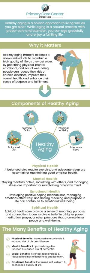 Reducing the risk of chronic illnesses, enhancing quality of life, and sustaining physical, mental, and emotional well-being as you age are all dependent on healthy aging. To support long-term vitality and independence, Dr. Smriti Choudhary, MD, may offer customized healthcare programs, suggest preventative actions, and assist you in making lifestyle adjustments. For more information, please contact us or schedule an appointment online. We have convenient locations to serve you in Webster, TX and Pasadena, TX. Reducing the risk of chronic illnesses, enhancing quality of life, and sustaining physical, mental, and emotional well-being as you age are all dependent on healthy aging. To support long-term vitality and independence, Dr. Smriti Choudhary, MD, may offer customized healthcare programs, suggest preventative actions, and assist you in making lifestyle adjustments. For more information, please contact us or schedule an appointment online. We have convenient locations to serve you in Webster, TX and Pasadena, TX.